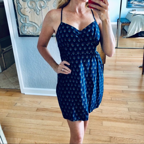 Quiksilver Dresses & Skirts - Quicksilver Blue Floral Skater Dress